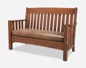 AN ARTS AND CRAFTS OAK SETTEEA