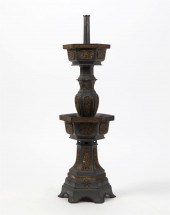 AN ASIAN PEWTER ALTAR STICKA p