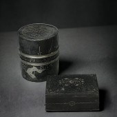 AN ASIAN PEWTER TEA CADDY, TOG