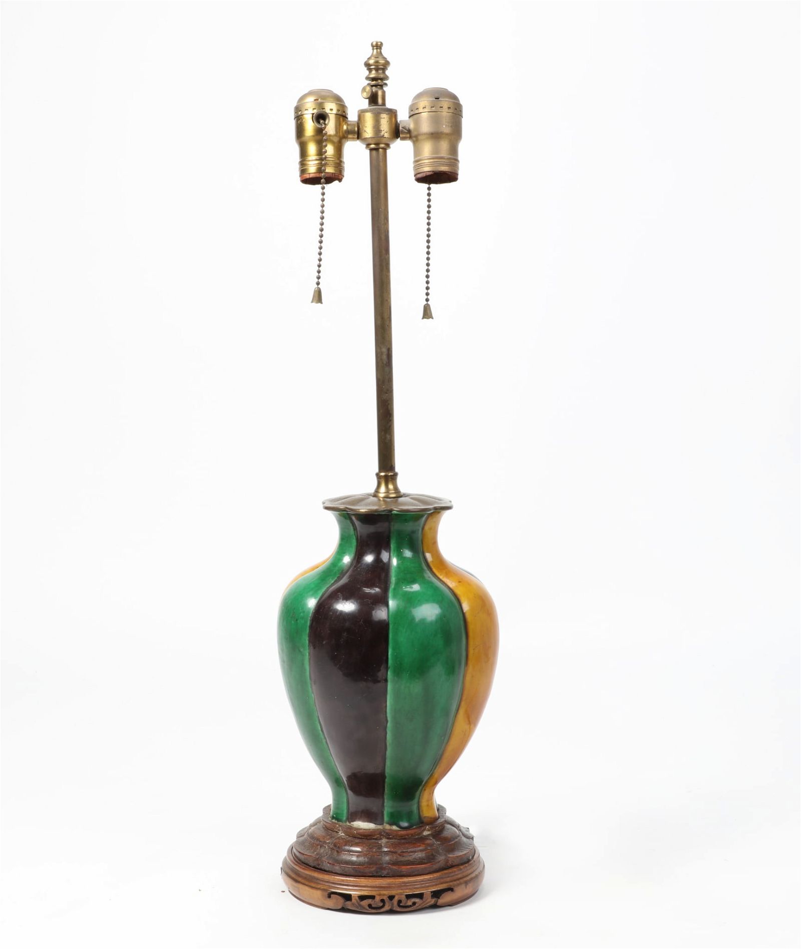 AN ASIAN POLYCHROME DECORATED