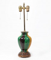 AN ASIAN POLYCHROME DECORATED