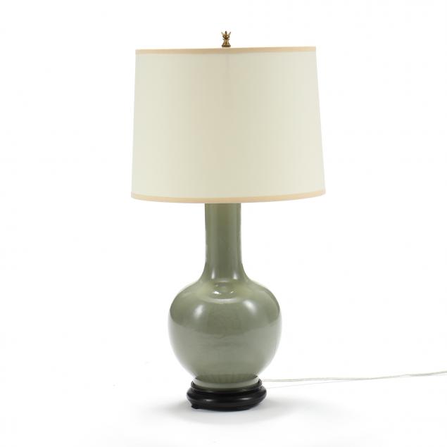 AN ASIAN PORCELAIN CELADON GLAZED