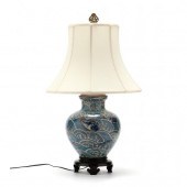 AN ASIAN STYLE VASE LAMP WITH