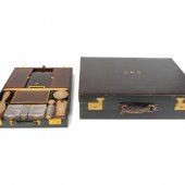 An Asprey Leather-Mounted Trav