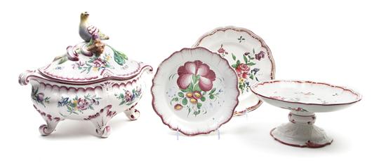 An Assembled French Faience Dessert
