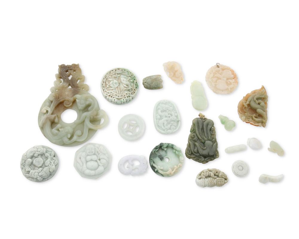 AN ASSEMBLED GROUP OF JADEITE AND
