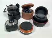 An assembled lot of Sony lense