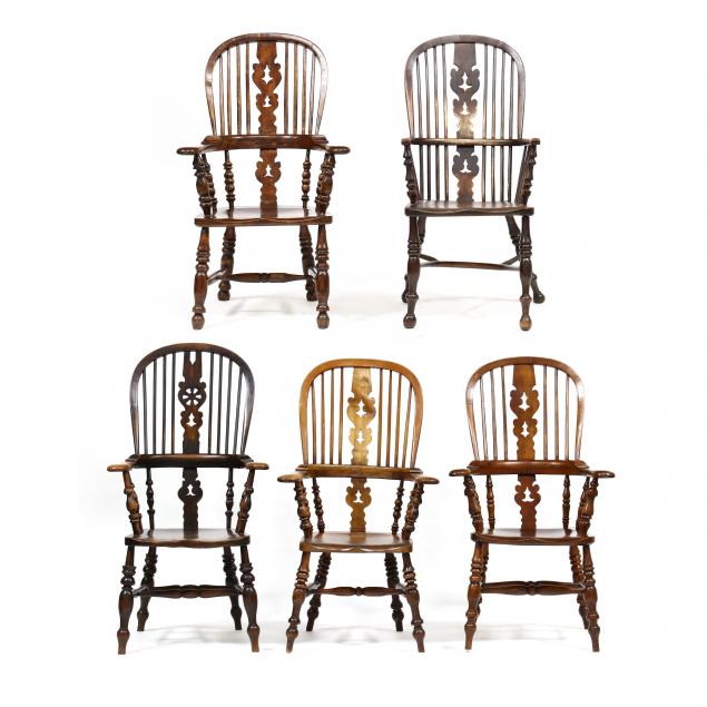 AN ASSEMBLED SET OF FIVE WINDSOR