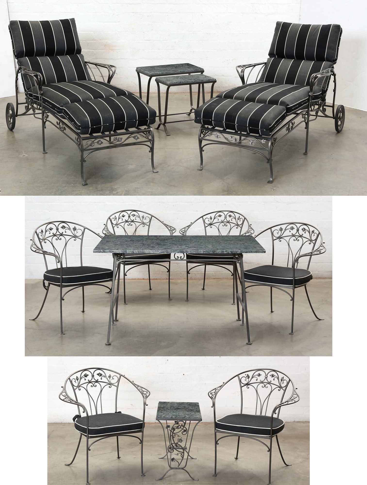 AN ASSEMBLED SET OF METAL GARDEN