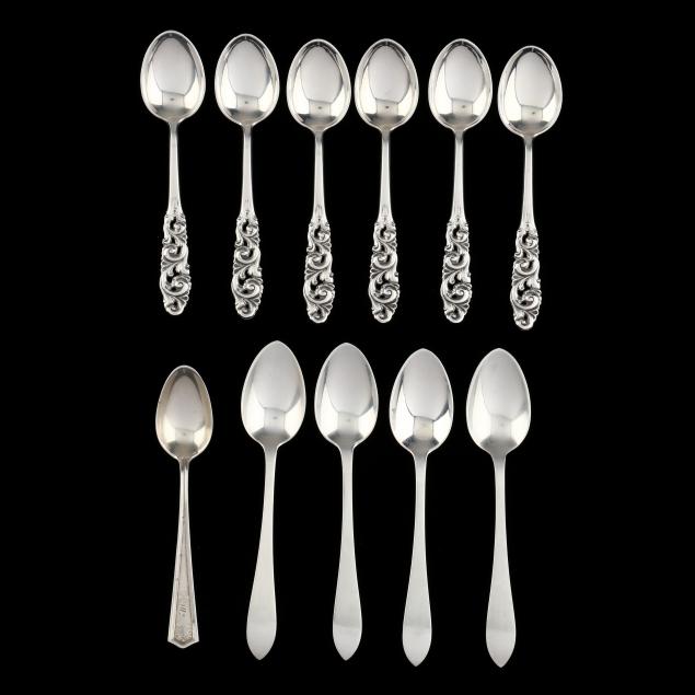 AN ASSEMBLED SET OF SILVER