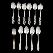 AN ASSEMBLED SET OF SILVER DEM