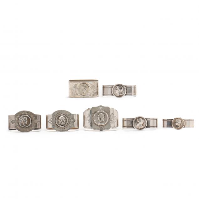 AN ASSEMBLED SET OF SIX SILVER
