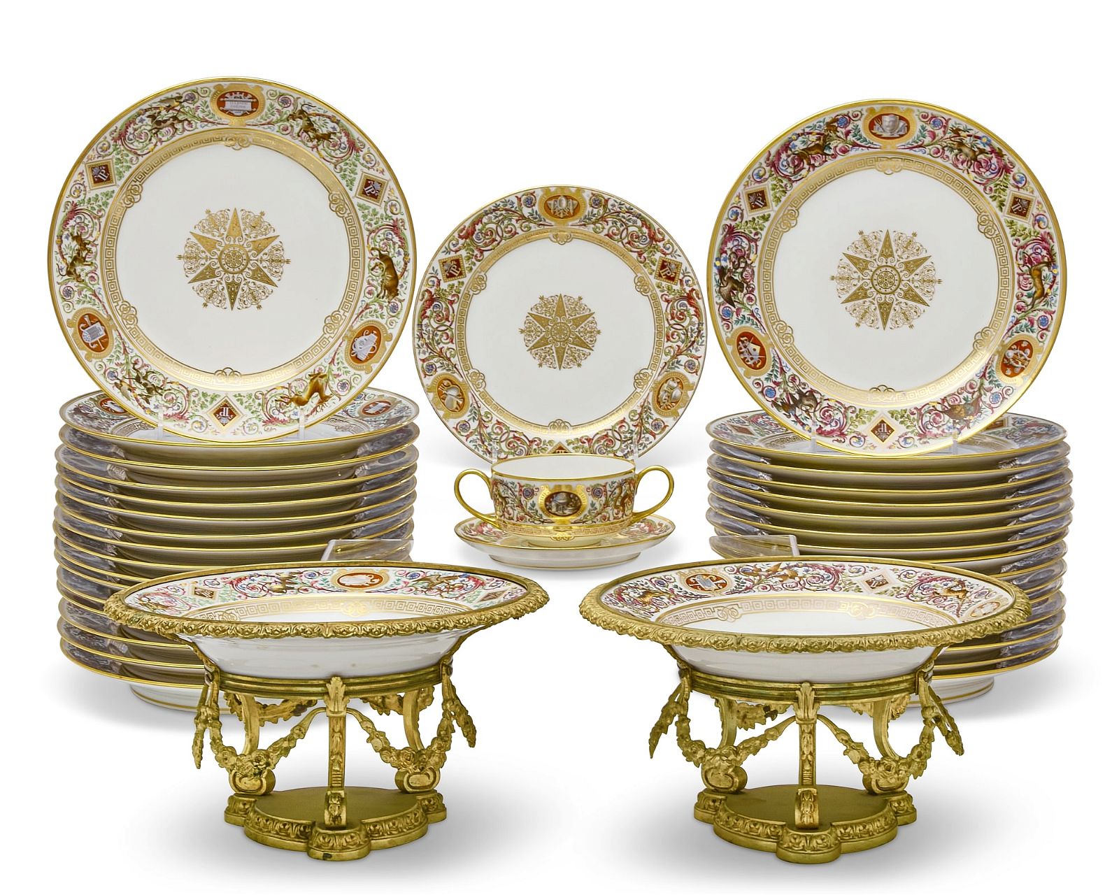 AN ASSEMBLED SEVRES PORCELAIN