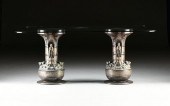 AN ASSEMBLED TWO PEDESTAL GLAS