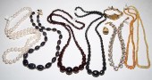 AN ASSORTMENT OF BEADED NECKLA