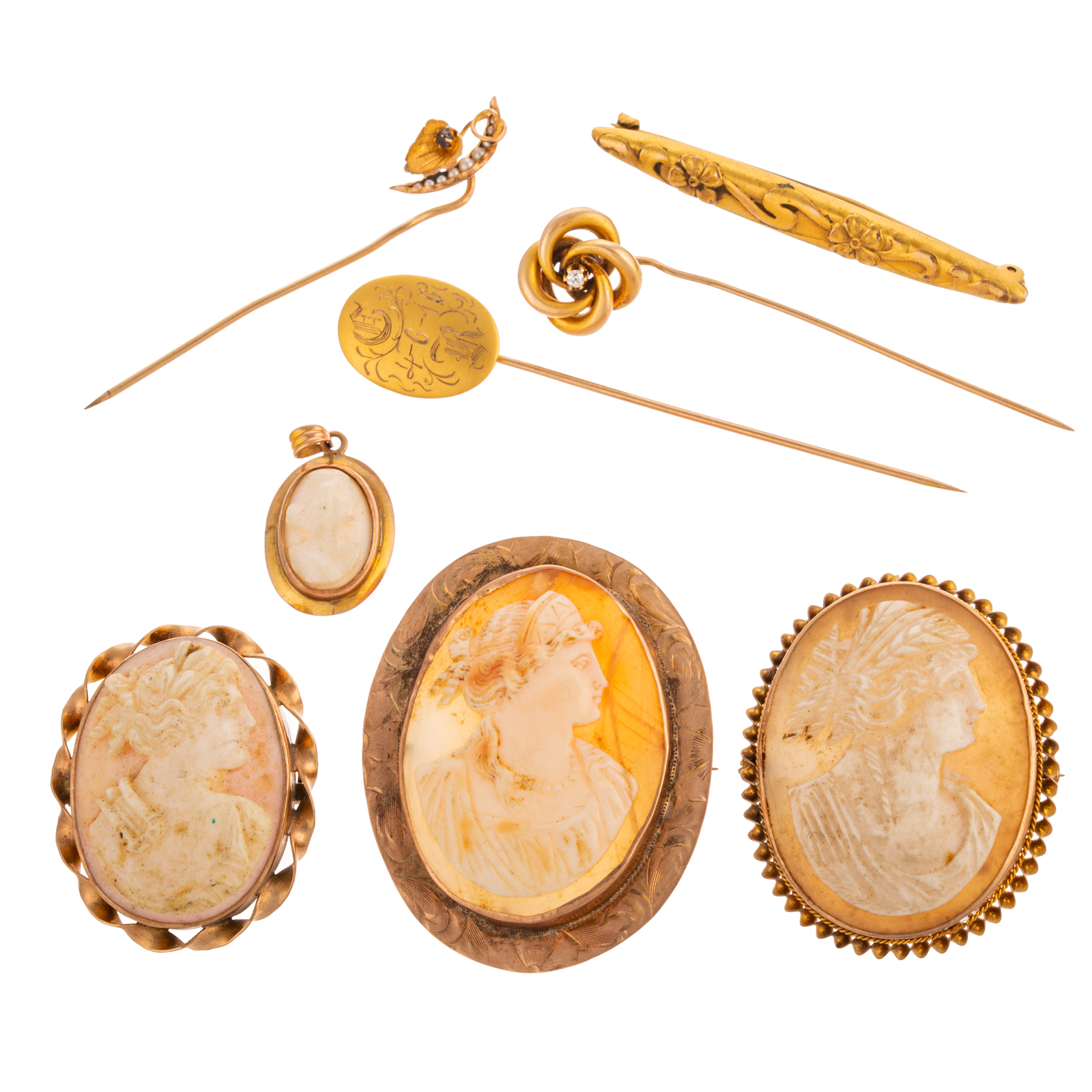 AN ASSORTMENT OF CAMEOS & STICK