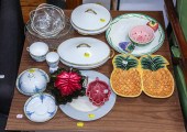 AN ASSORTMENT OF CHINA & GLASS