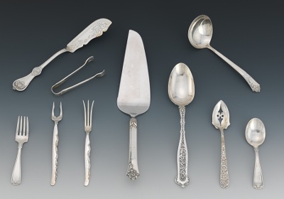 An Assortment of Ten Silver Serving