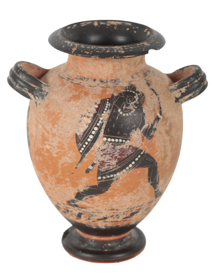 AN ATTIC STYLE BLACK FIGURE VASE of