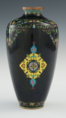 An Aubergine Cloisonne Vase Dark