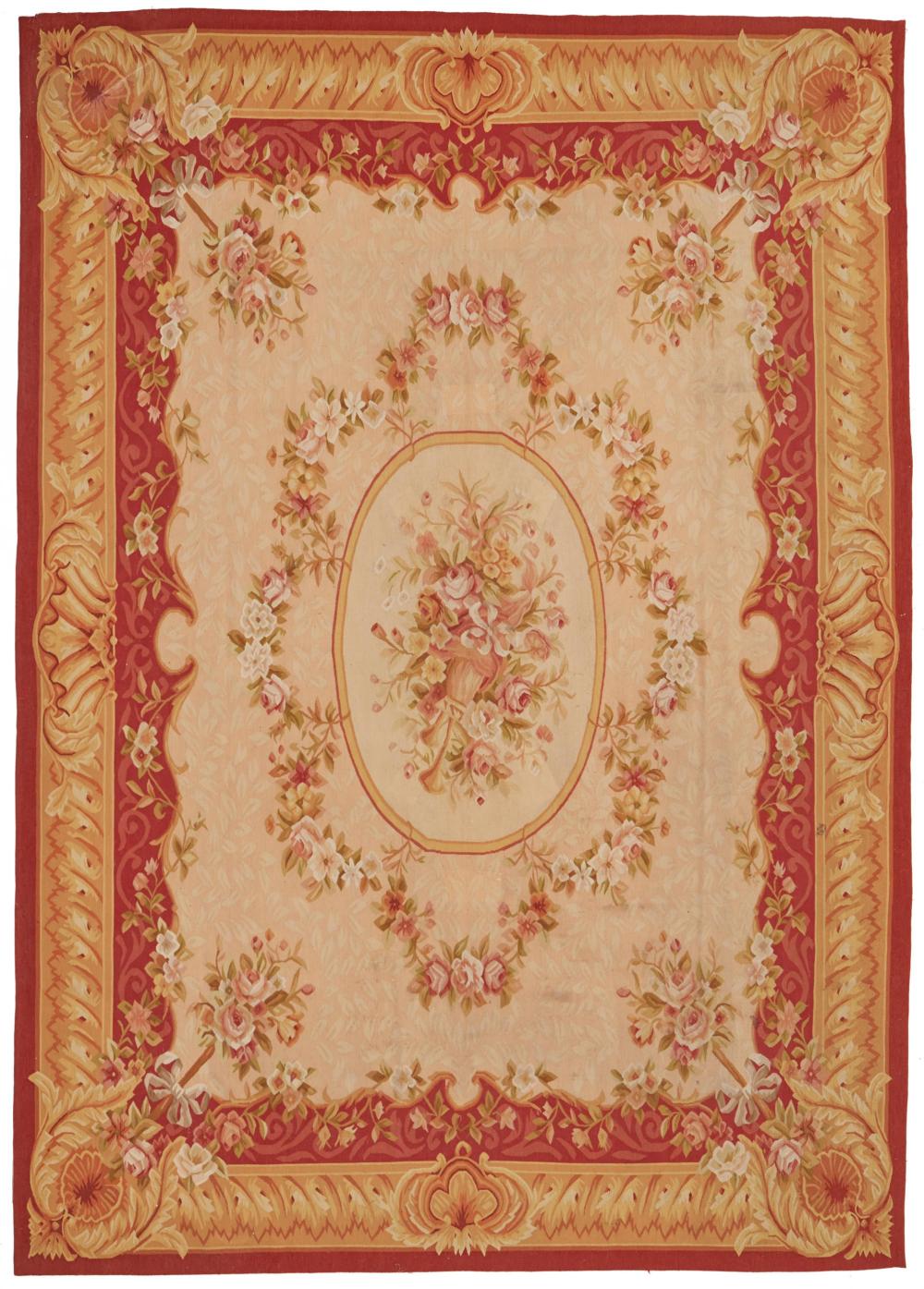 AN AUBUSSON AREA RUGAn Aubusson