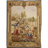 AN AUBUSSON STYLE TAPESTRY FRO