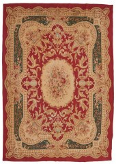 AN AUBUSSON TAPESTRY RUGAn Aub