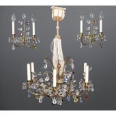 An Austrian brass, glass and c