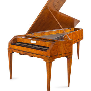 An Austrian Enamel Inset Burlwood