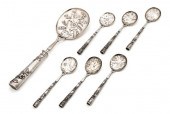 An Austrian Silver Dessert Set