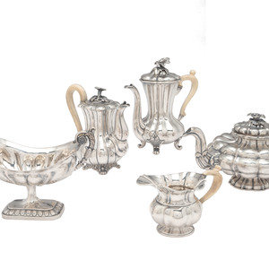 An Austrian Silver Four-Piece Tea