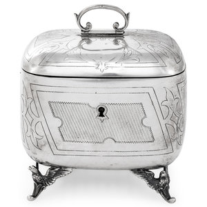 An Austrian Silver Tea Caddy