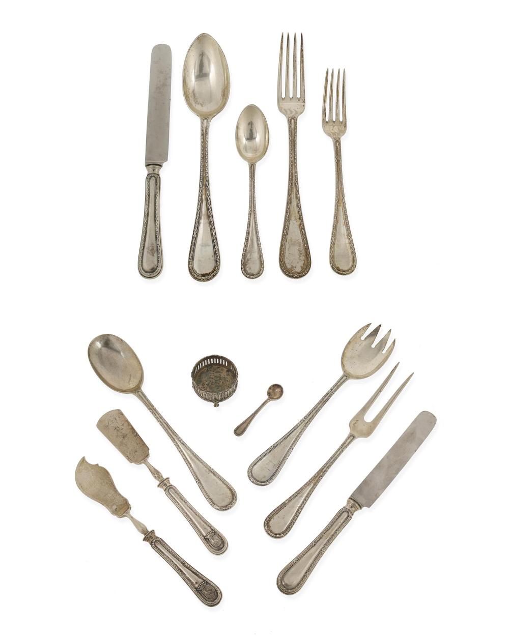 AN AUSTRO-HUNGARIAN SILVER FLATWARE