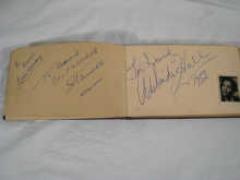 An autograph album with