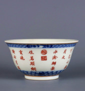 AN BLUE AND WHITE IRON-RED INS