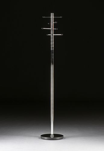 AN EAMES STYLE CHROME AND BLACK