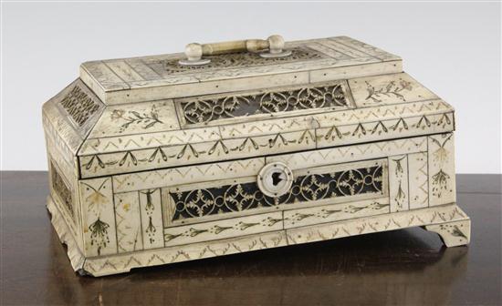 An early 19th century carved bone