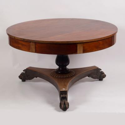 An early 19th Century mahogany drum