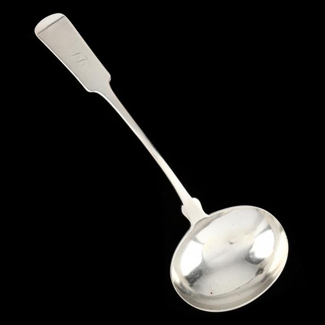 AN EARLY AMERICAN COIN SILVER LADLE