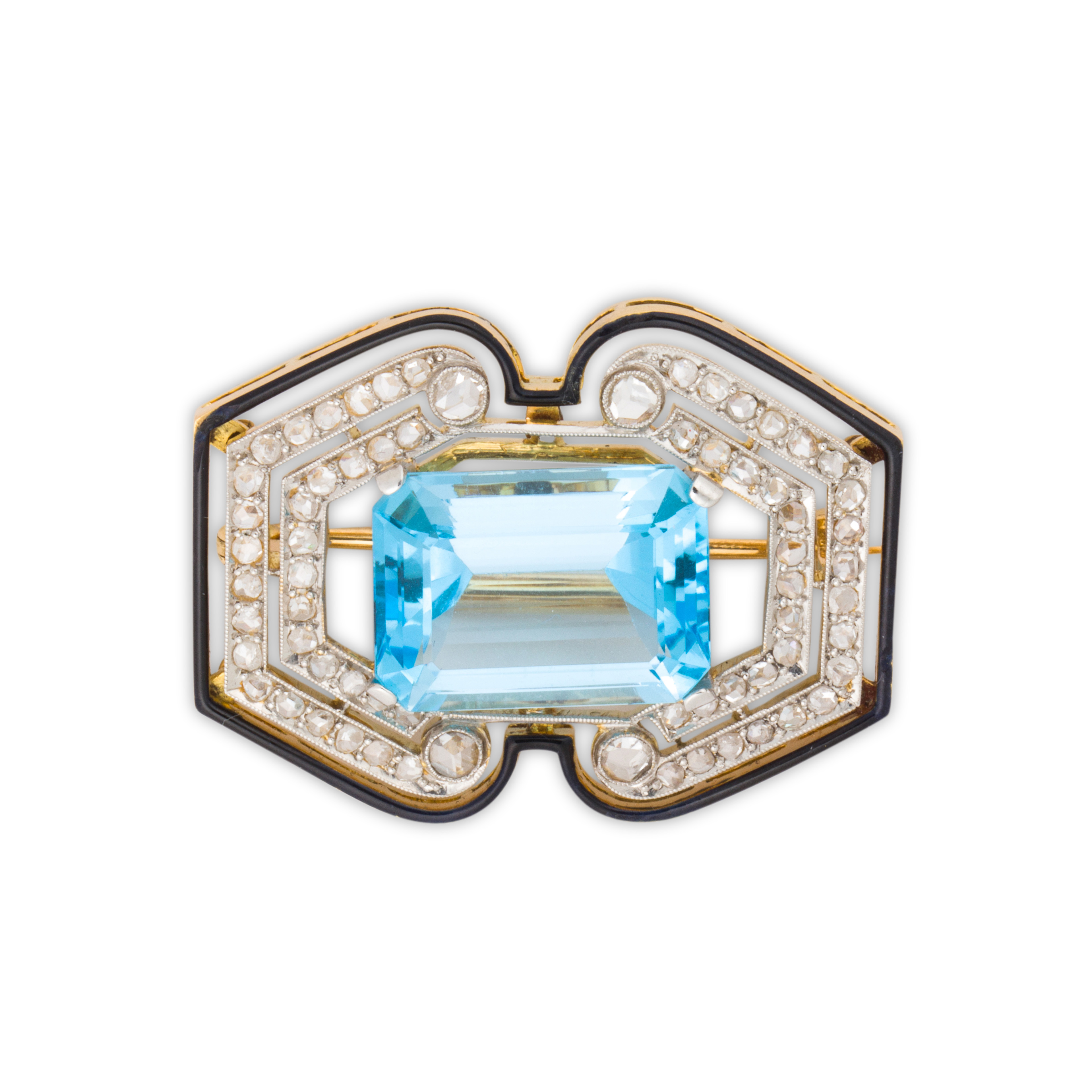 AN EARLY ART DECO AQUAMARINE,