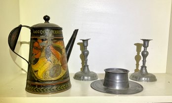 An early pewter inkwell with