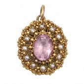 An early Victorian pink foiled