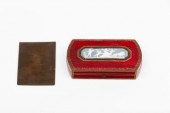 An early Victorian red leather