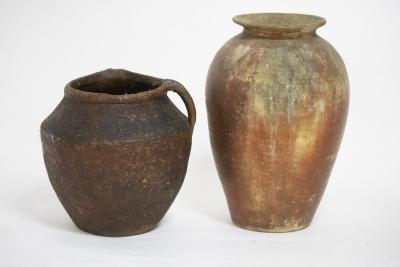 An earthenware ovoid jar, 38cm high