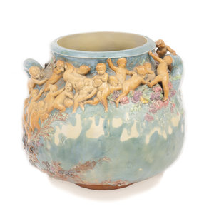 An Earthenware Vase Depicting The