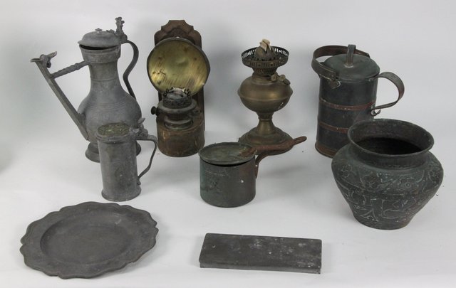 An Eastern copper coffee pot an