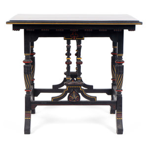 An Eastlake Ebonized Side Table