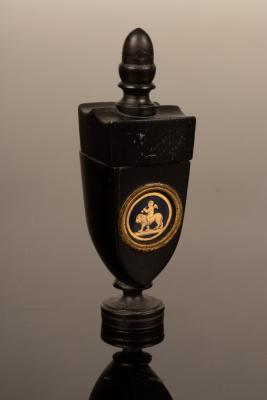 An ebony thimble box of Classical