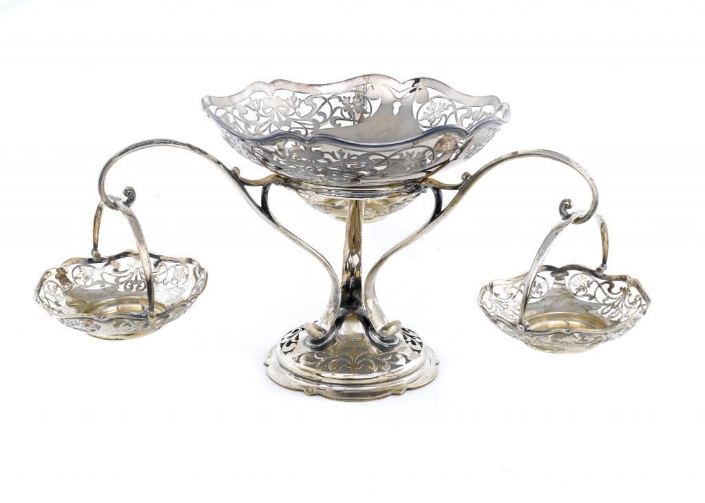 AN EDWARD VII EPERGNE surmounted by