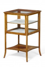 AN EDWARD VII INLAID MAHOGANY